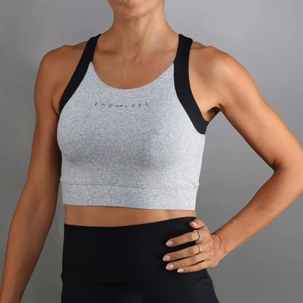 Endless top-crop/brassière gris (chine)