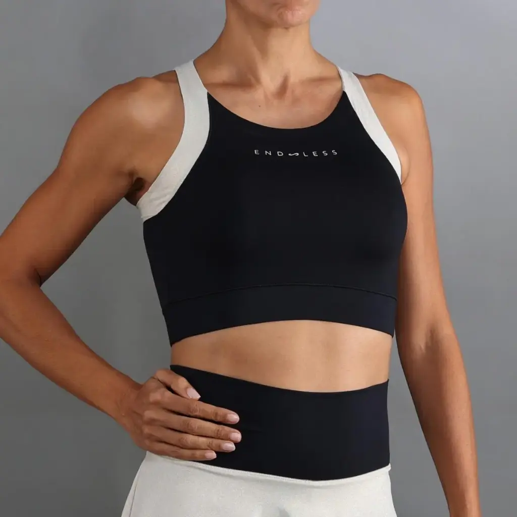 Endless top-crop/brassière black/golden