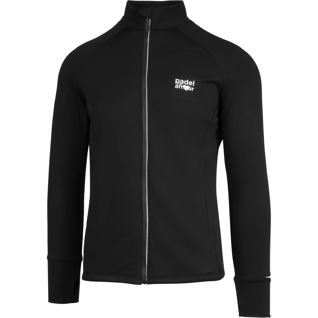 Veste de padel Pro Noir : veste d’échauffement technique légère et chaude
