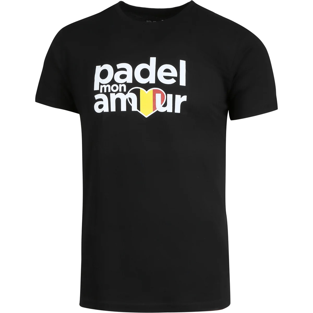 T Shirt Coton "Passion" Noir Padel Mon Amour