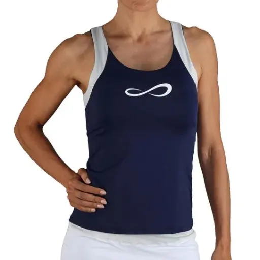Endless debardeur bleu/pailletté argenté (camiseta race)