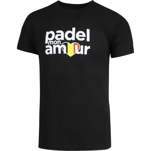 T Shirt Coton "Passion" Noir Padel Mon Amour